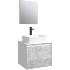 Комплект мебели белый глянец/ бетон светлый 61 см Aqwella 5 Stars Mobi MOB0106W + MOB0706BS + 4640021064269 + SM0206