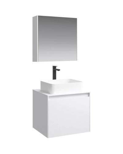 Комплект мебели белый глянец 61 см Aqwella 5 Stars Mobi MOB0106W + MOB0706W + 4640021064269 + MOB0406 + MOB0717W