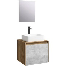 Комплект мебели дуб балтийский/ бетон светлый 61 см Aqwella 5 Stars Mobi MOB0106DB + MOB0706BS + 641945 + SM0206