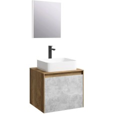 Комплект мебели дуб балтийский/ бетон светлый 61 см Aqwella 5 Stars Mobi MOB0106DB + MOB0706BS + 641945 + SM0206