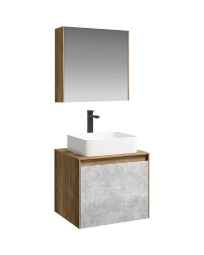 Комплект мебели дуб балтийский/ бетон светлый 61 см Aqwella 5 Stars Mobi MOB0106DB + MOB0706BS + 641945 + MOB0406 + MOB0717DB