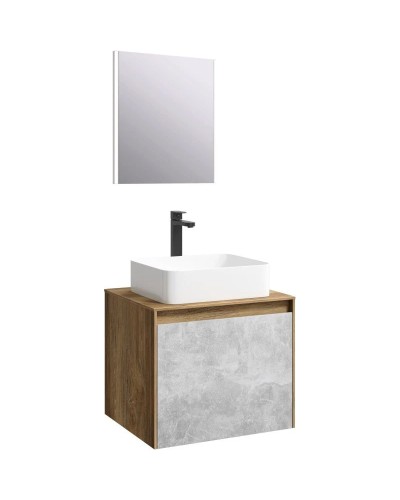 Комплект мебели дуб балтийский/ бетон светлый 61 см Aqwella 5 Stars Mobi MOB0106DB + MOB0706BS + 4640021064269 + SM0206