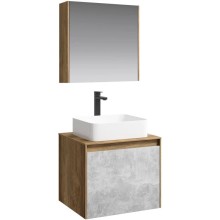 Комплект мебели дуб балтийский/ бетон светлый 61 см Aqwella 5 Stars Mobi MOB0106DB + MOB0706BS + 4640021064269 + MOB0406 + MOB0717DB