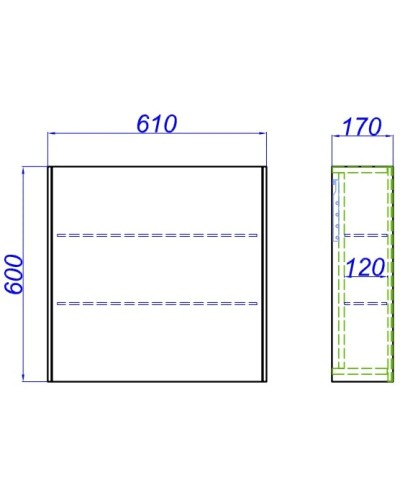 Комплект мебели дуб балтийский/ бетон светлый 61 см Aqwella 5 Stars Mobi MOB0106DB + MOB0706BS + 4640021064269 + MOB0406 + MOB0717DB