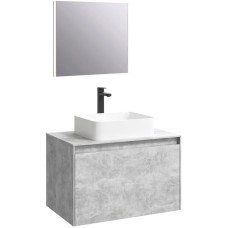 Комплект мебели бетон светлый 80 см Aqwella 5 Stars Mobi MOB0108BS + MOB0708BS + 641945 + SM0208