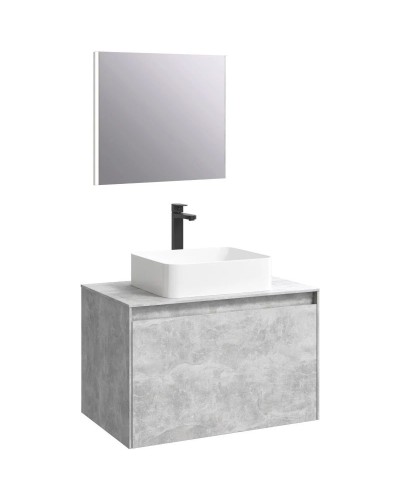 Комплект мебели бетон светлый 80 см Aqwella 5 Stars Mobi MOB0108BS + MOB0708BS + 4640021064269 + SM0208