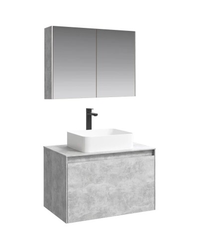 Комплект мебели бетон светлый 80 см Aqwella 5 Stars Mobi MOB0108BS + MOB0708BS + 4640021064269 + MOB0408 + MOB0717BS