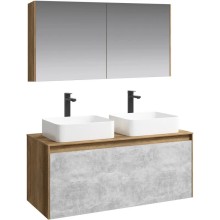 Комплект мебели дуб балтийский/ бетон светлый 120 см Aqwella 5 Stars Mobi MOB0112DB + MOB0712BS + 4640021064269 + 4640021064269 + MOB0412 + MOB0717DB