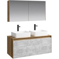 Комплект мебели дуб балтийский/ бетон светлый 120 см Aqwella 5 Stars Mobi MOB0112DB + MOB0712BS + 4640021064269 + 4640021064269 + MOB0412 + MOB0717DB