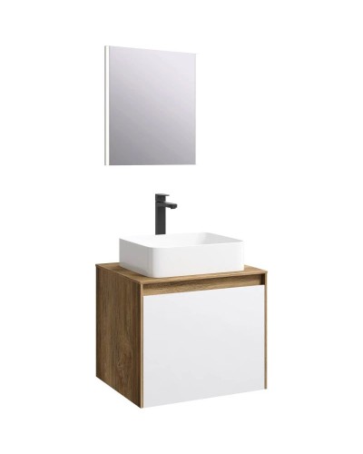 Комплект мебели дуб балтийский/ белый глянец 61 см Aqwella 5 Stars Mobi MOB0106DB + MOB0706W + 4640021064269 + SM0206