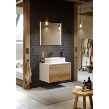 Комплект мебели белый глянец/ дуб балтийский 80 см Aqwella 5 Stars Mobi MOB0108W + MOB0708DB + 4640021064269 + SM0208