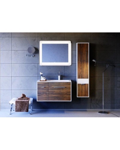 Комплект мебели крафт темный/белый глянец 91,8 см Aqwella 5 Stars Malaga Mal.01.09/R/CD + Mal.09.04.D-R + Mal.02.09