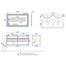 Комплект мебели крафт темный/белый глянец 121,8 см Aqwella 5 Stars Malaga Mal.01.12/CD + Mal.12.04.D + Mal.02.12
