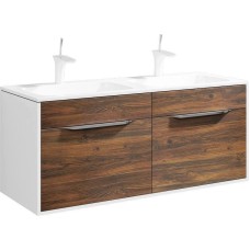 Комплект мебели крафт темный/белый глянец 121,8 см Aqwella 5 Stars Malaga Mal.01.12/CD + Mal.12.04.D + Mal.02.12