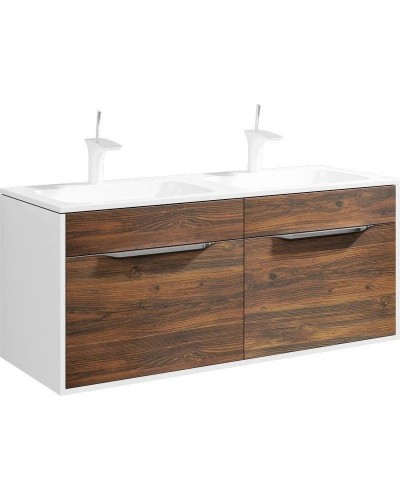 Комплект мебели крафт темный/белый глянец 121,8 см Aqwella 5 Stars Malaga Mal.01.12/CD + Mal.12.04.D + Mal.02.12