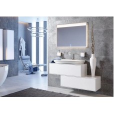 Комплект мебели белый глянец 120 см Aqwella 5 Stars Genesis GEN0112W + Esc.09.04.D + GEN0212