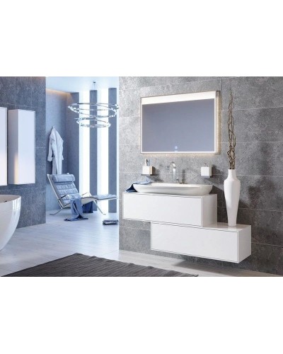 Комплект мебели белый глянец 100 см Aqwella 5 Stars Genesis GEN0110W + Esc.09.04.D + GEN0210