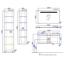 Комплект мебели белый глянец 100 см Aqwella 5 Stars Infinity inf.01.10/001 + Inf.10.04.D + Inf.02.10