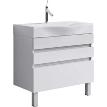 Комплект мебели белый глянец 80 см Aqwella 5 Stars Bergamo Ber.01.08/n/W + Ber.08.04.D + Ber.02.08