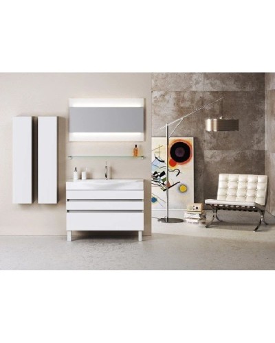 Комплект мебели белый глянец 100 см Aqwella 5 Stars Bergamo Ber.01.10/n/W + Ber.10.04.D + Ber.02.10