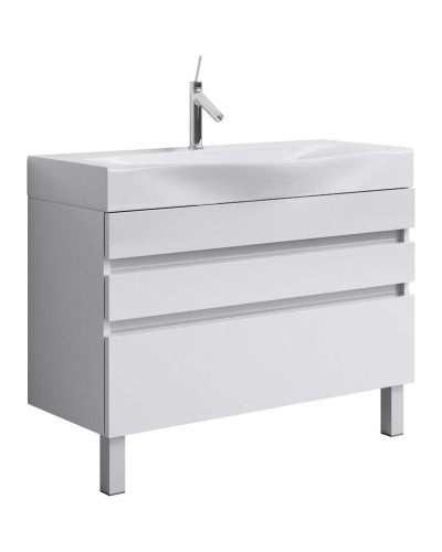 Комплект мебели белый глянец 100 см Aqwella 5 Stars Bergamo Ber.01.10/n/W + Ber.10.04.D + Ber.02.10