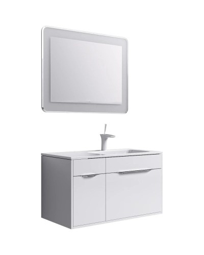 Комплект мебели белый глянец 91,8 см Aqwella 5 Stars Malaga Mal.01.09/R + Mal.09.04.D-R + Mal.02.09