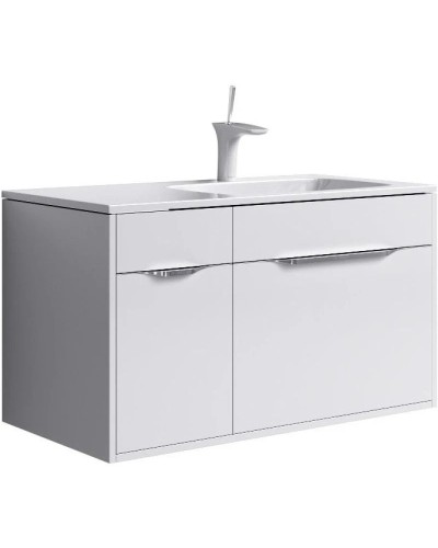 Комплект мебели белый глянец 91,8 см Aqwella 5 Stars Malaga Mal.01.09/R + Mal.09.04.D-R + Mal.02.09