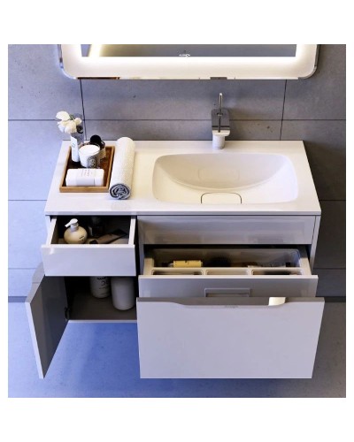 Комплект мебели белый глянец 91,8 см Aqwella 5 Stars Malaga Mal.01.09/R + Mal.09.04.D-R + Mal.02.09