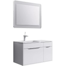 Комплект мебели белый глянец 91,8 см Aqwella 5 Stars Malaga Mal.01.09/L + Mal.09.04.D-L + Mal.02.09