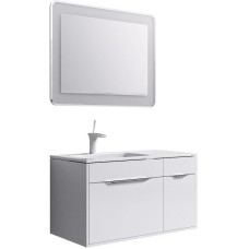 Комплект мебели белый глянец 91,8 см Aqwella 5 Stars Malaga Mal.01.09/L + Mal.09.04.D-L + Mal.02.09