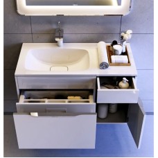 Комплект мебели белый глянец 91,8 см Aqwella 5 Stars Malaga Mal.01.09/L + Mal.09.04.D-L + Mal.02.09