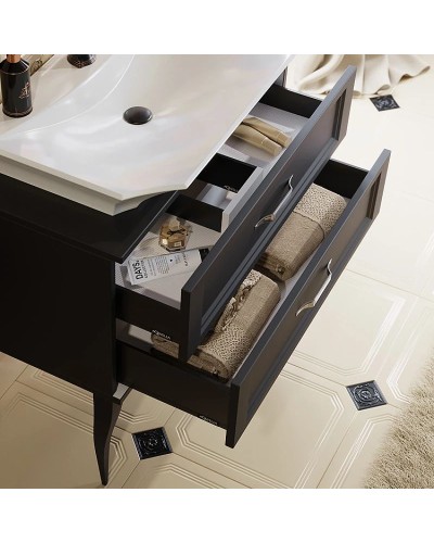 Комплект мебели черный матовый 85 см Aqwella 5 Stars LaDonna LAD0108BLK + LAD.07.04.D + LAD0207BLK