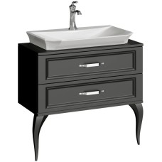 Комплект мебели черный матовый 85 см Aqwella 5 Stars LaDonna LAD0108BLK + LAD.07.04.D + LAD0207BLK