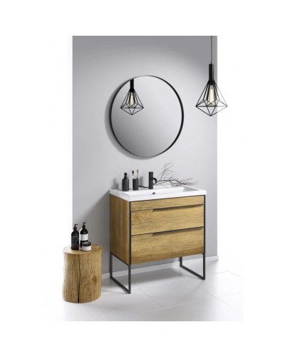 Комплект мебели дуб балтийский 81 см Aqwella 5 Stars Fargo FRG0108DB + 4640021064733 + RM0208BLK