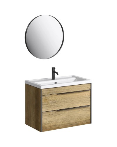 Комплект мебели дуб балтийский 81 см Aqwella 5 Stars Fargo FRG0108DB + 4640021064733 + RM0208BLK