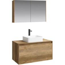 Комплект мебели дуб балтийский 100 см Aqwella 5 Stars Mobi MOB0110DB + MOB0710DB + 641945 + MOB0410 + MOB0717DB