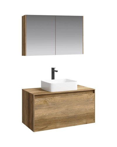 Комплект мебели дуб балтийский 100 см Aqwella 5 Stars Mobi MOB0110DB + MOB0710DB + 641945 + MOB0410 + MOB0717DB