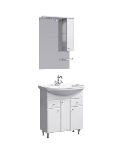 Комплект мебели белый глянец 87 см Aqwella Barcelona Lux BA0108K + 4620008197357 + Ba.02.08