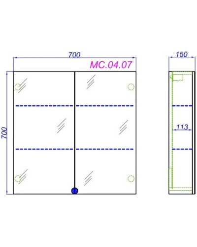 Комплект мебели белый глянец 76,5 см Aqwella Allegro Agr.01.07/3 + 4620008197470 + MC.04.07