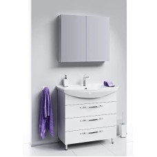 Комплект мебели белый глянец 87  см Aqwella Allegro Agr.01.08/3 + 4620008197357 + MC.04.08