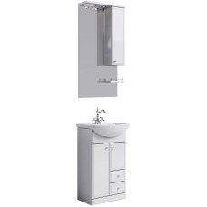 Комплект мебели белый глянец 55,5 см Aqwella Barcelona Ba.01.05/2 + 12091 + Ba.02.55