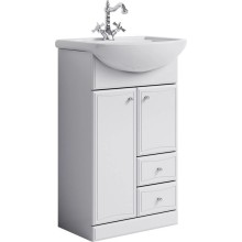 Комплект мебели белый глянец 55,5 см Aqwella Barcelona Ba.01.05/2 + 12091 + Ba.02.55