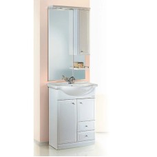 Комплект мебели белый глянец 55,5 см Aqwella Barcelona Ba.01.05/2 + 12091 + Ba.02.55
