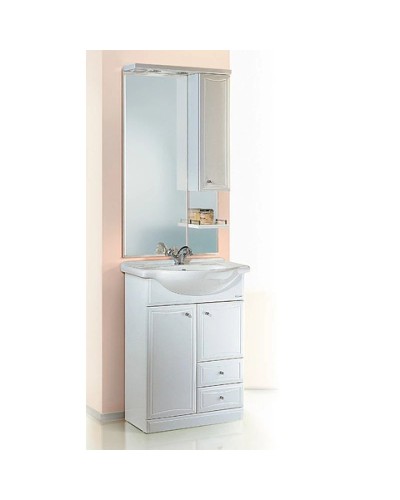 Комплект мебели белый глянец 55,5 см Aqwella Barcelona Ba.01.05/2 + 12091 + Ba.02.55