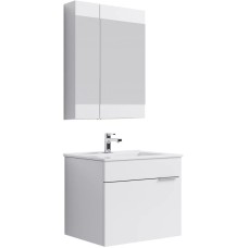 Комплект мебели белый глянец 61 см Aqwella Brig Br.01.06/1/W + 27181 + Br.04.06/W