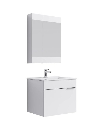 Комплект мебели белый глянец 61 см Aqwella Brig Br.01.06/1/W + 27181 + Br.04.06/W