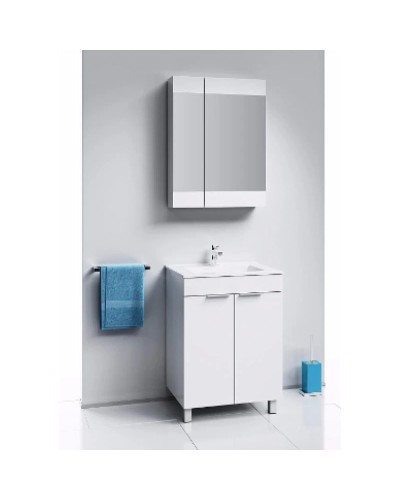 Комплект мебели белый глянец 61 см Aqwella Brig Br.01.06/1/W + 27181 + Br.04.06/W