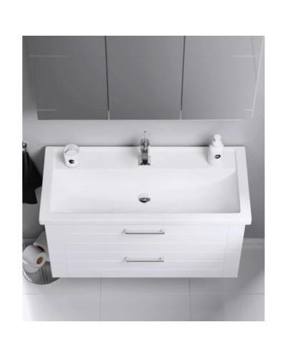 Комплект мебели белый глянец 101,5 см Aqwella Manchester MAN01102 + 4640021065204 + MC.04.10