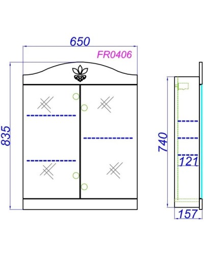 Комплект мебели белый глянец 65,5 см Aqwella Franchesca FR0106 + 4640021062296 + FR0406