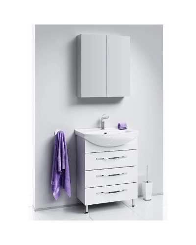 Комплект мебели белый глянец 66 см Aqwella Allegro Agr.01.06/3 + 4620008192475 + MC.04.06